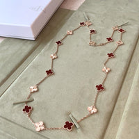 [Amore Jewelry]CLOVER 20 MOTIFS LASER CARNELIAN NECKLACE