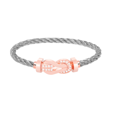 [Amore Jewelry]CHANCE LARGE 8 FIGURE BUCKLE HALF DIAMOND BRACELET ROSE GOLD