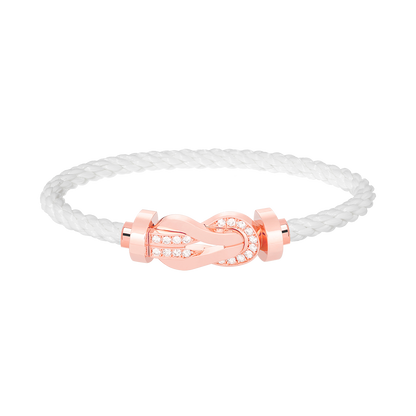 [Amore Jewelry]CHANCE LARGE 8 FIGURE BUCKLE HALF DIAMOND BRACELET ROSE GOLD