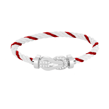 [Amore Jewelry]CHANCE LARGE 8 FIGURE BUCKLE HALF DIAMOND BRACELET SILVER