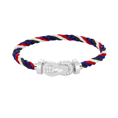 [Amore Jewelry]CHANCE LARGE 8 FIGURE BUCKLE HALF DIAMOND BRACELET SILVER