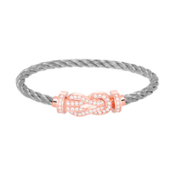 [Amore Jewelry]CHANCE LARGE 8 FIGURE BUCKLE FULL DIAMOND BRACELET ROSE GOLD