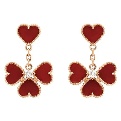 [Amore Jewelry]SWEET CLOVER CARNELIAN EARRINGS