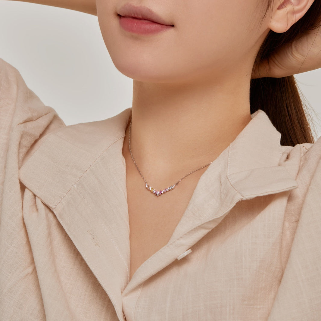 [Amore Jewelry]Dazzling Rainbow Necklace