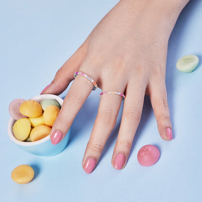 [Amore Jewelry]Exquisite Multicolored Emerald Cut Daily Ring