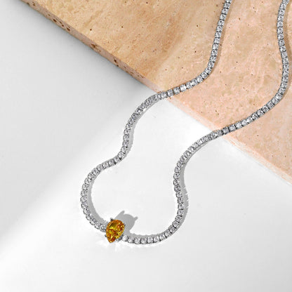 [Amore Jewelry]1.0 carat Unique Pear Cut Tennis Necklace