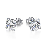 [Amore Jewelry]Stylish Shiny Square Center Stone Stud Earrings
