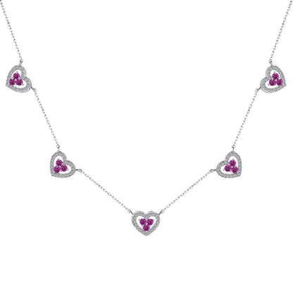 [Amore Jewelry]Sparkling Five Heart Necklace