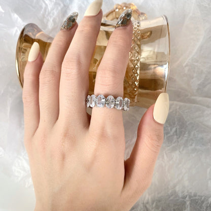 [Amore Jewelry]Dainty Elongated Cushion Cut Tennis Ring