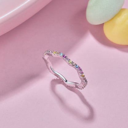 [Amore Jewelry]Dainty Colorful Round Cut Party Ring