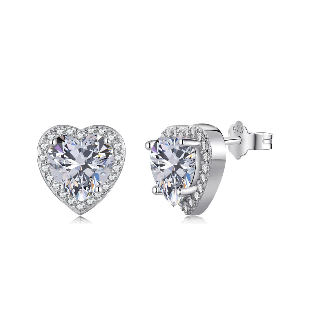 [Amore Jewelry]Sparkling Heart Shape Lover Earrings