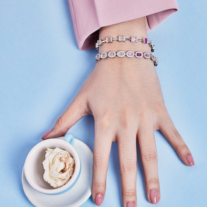 [Amore Jewelry]Exquisite Ornate Emerald Cut Daily Bracelet