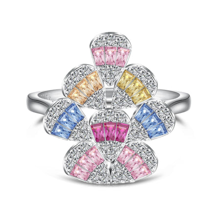 [Amore Jewelry]Sparkling Colorful Water Drop Shape Daily Ring