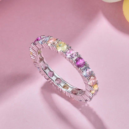 [Amore Jewelry]Dazzling Lustrous Round Cut Tennis Ring
