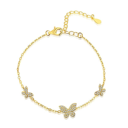 [Amore Jewelry]Delicate Butterfly Pendant Bracelet