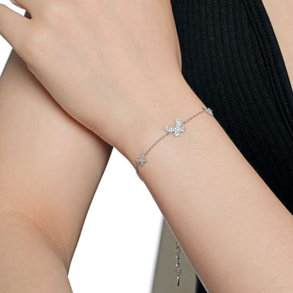 [Amore Jewelry]Delicate Butterfly Pendant Bracelet
