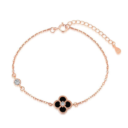 [Amore Jewelry]Delicate Four Leaf Clover Bracelet