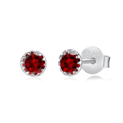 [Amore Jewelry]Sparkling Colorful Round Shape Earrings