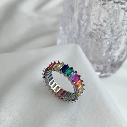 [Amore Jewelry]Unique Colorful Radiant Cut RIng