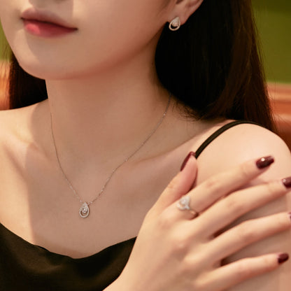 [Amore Jewelry]Sparkling Delicate Water Drop Shape Daily Earrings