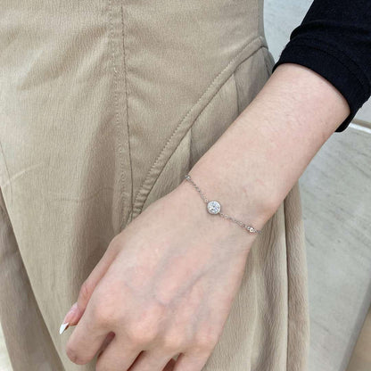[Amore Jewelry]Dazzling Round Cut Shape Bracelet