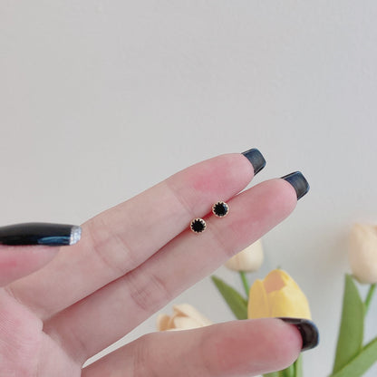 [Amore Jewelry]Sparkling Colorful Round Shape Earrings