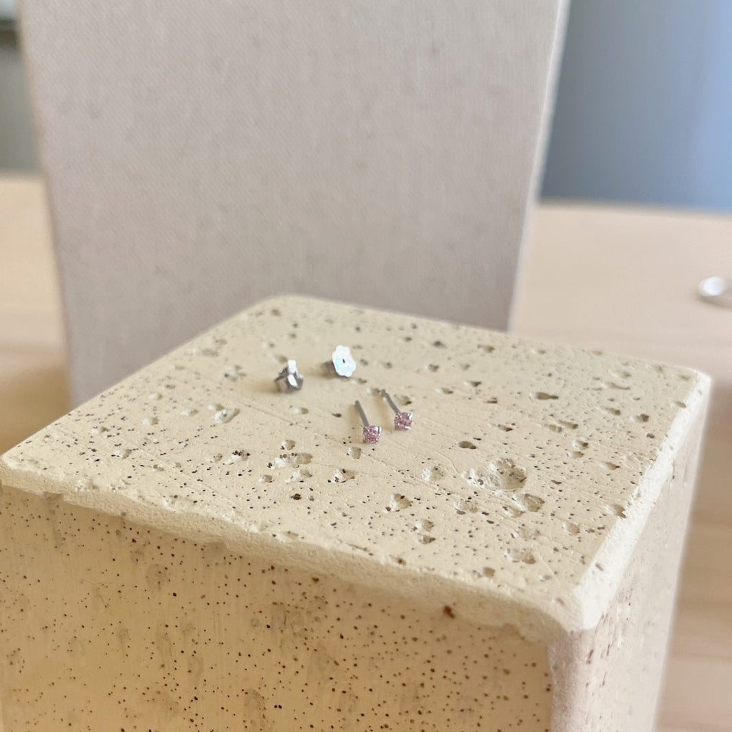 [Amore Jewelry]Delicate Solitaire Earrings
