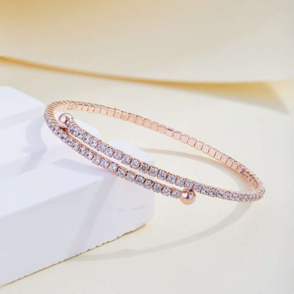 [Amore Jewelry]Row of Diamonds Round Fashion Bracelet