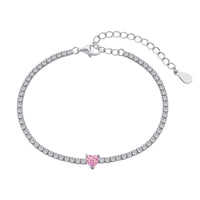 [Amore Jewelry]0.5 Carat Elegant Romantic Heart Shape Lover Bracelet