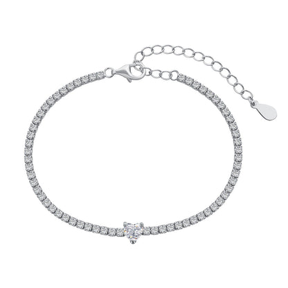 [Amore Jewelry]0.5 Carat Elegant Romantic Heart Shape Lover Bracelet