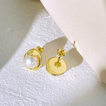 [Amore Jewelry]Dainty Bread Pearl Earrings