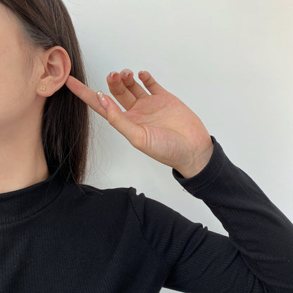 [Amore Jewelry]Sparkling Colorful Round Shape Earrings