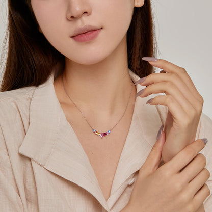 [Amore Jewelry]Dainty Colorful Heart Necklace