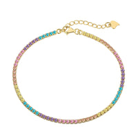 [Amore Jewelry]Dazzling Colorful Round Cut Daily Bracelet