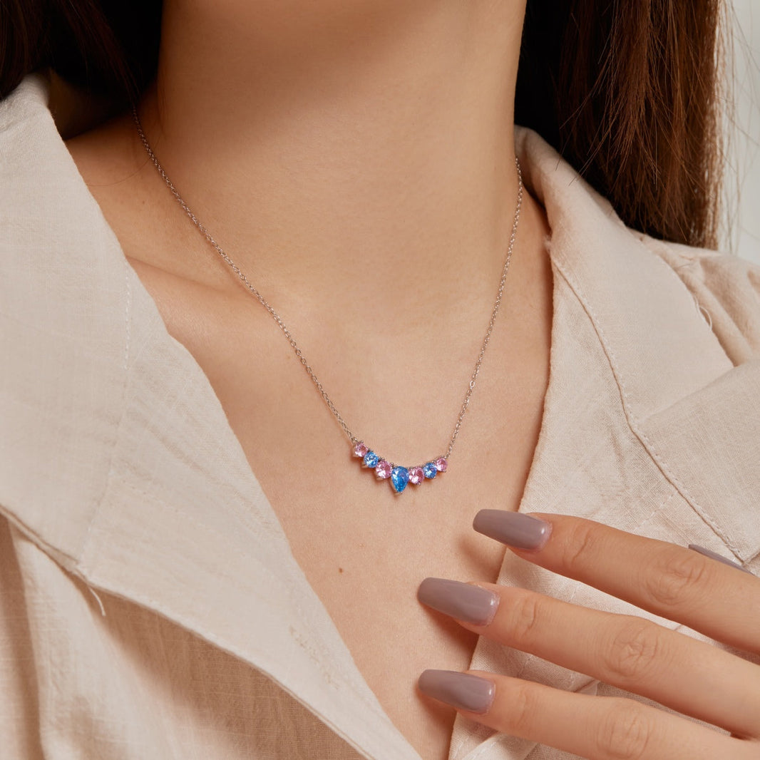 [Amore Jewelry]Dainty Colorful Heart Necklace