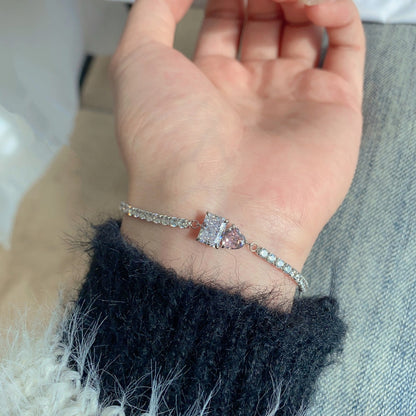 [Amore Jewelry]Dazzling Unique Multi Shape Lover Bracelet