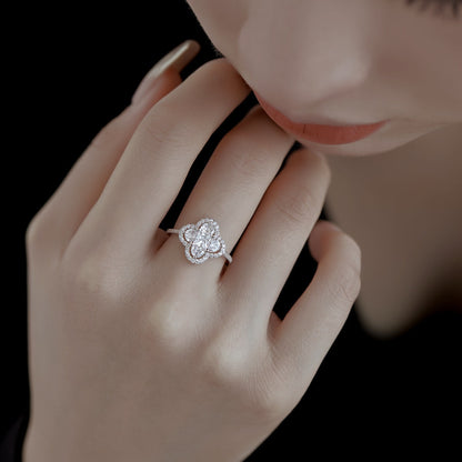 [Amore Jewelry]Luxurious Eternity Flower Shape Banquet Ring
