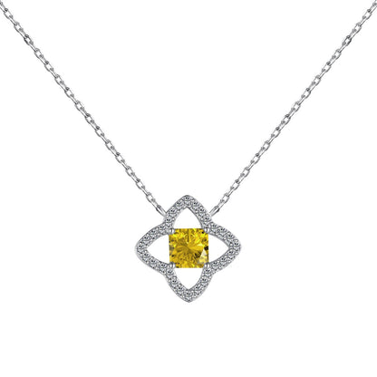 [Amore Jewelry]Exquisite Flower Shape Princess Cut Necklace