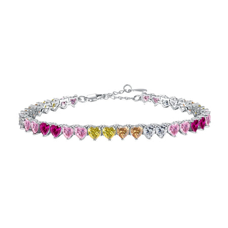 [Amore Jewelry]Luxurious Colorful Romantic Heart Shape Lover Bracelet
