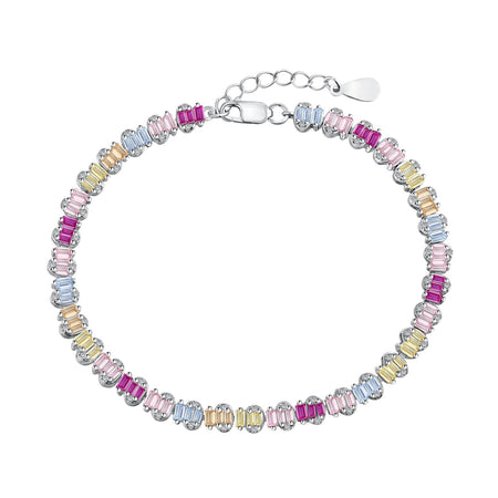 [Amore Jewelry]Delicate Colorful Emerald Cut Party Bracelet