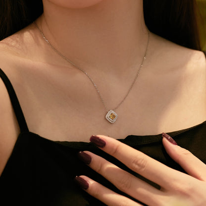 [Amore Jewelry]Sparkling Asscher Cut Necklace