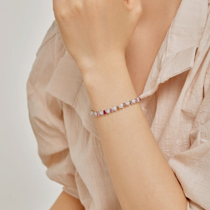 [Amore Jewelry]Radiant Colorful Round Shape Daily Bracelet