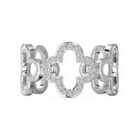 [Amore Jewelry]Hollow Design Four-Leaf Clover Flower Shape Ring