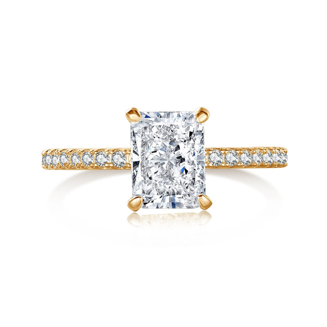 [Amore Jewelry]2.0 Carat Dazzling Sparkling Radiant Cut Party Ring