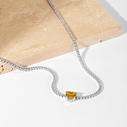 [Amore Jewelry]2.0 Carat Sparkling Tennis Heart Cut Necklace