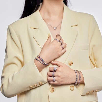 [Amore Jewelry]Splashy Ornate Emerald Cut Cocktail Ring