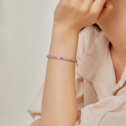 [Amore Jewelry]Ornate Colorful Flower Shape Party Bracelet