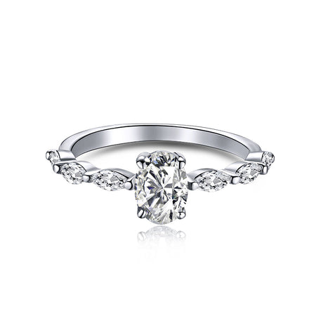 [Amore Jewelry]0.75 Carat Luxurious Vibrant Elongated Cushion Cut Daily Ring