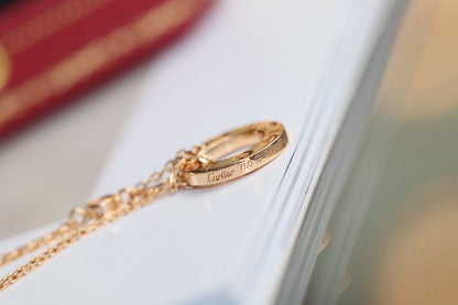 [Amore Jewelry]LOVE NECKLACE ADJUSTABLE ROSE GOLD 2 DIAMOND