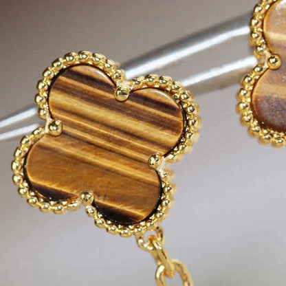 [Amore Jewelry]CLOVER  2 MOTIF  TIGER EYE CARNELIAN EARRINGS